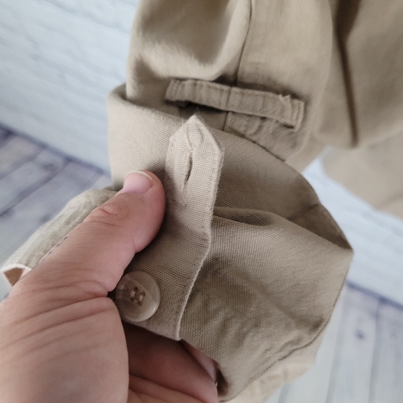 NORTHERN REFLECTIONS | Villager cotton wide leg khaki crop pants - Picture 5 of 11